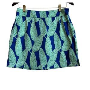 Vineyard Vines Palm Leaf Skort Sz 4 Blue Green Liner Shorts Beach Golf Stretchy